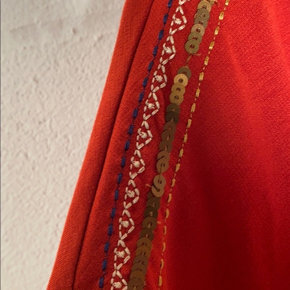 Chico 0 tunic boho design sequins tomato red  LS - Picture 7 of 7